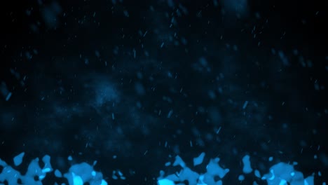 las brasas ardientes calientes las llamas las chispas el fuego el gas la animación 3d el gradiente del fondo las partículas en movimiento los gráficos de movimiento los efectos visuales el color azul