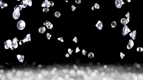 falling diamond slow over dark background
