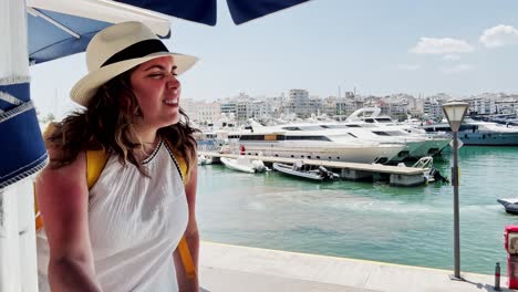 woman at a mediterranean port