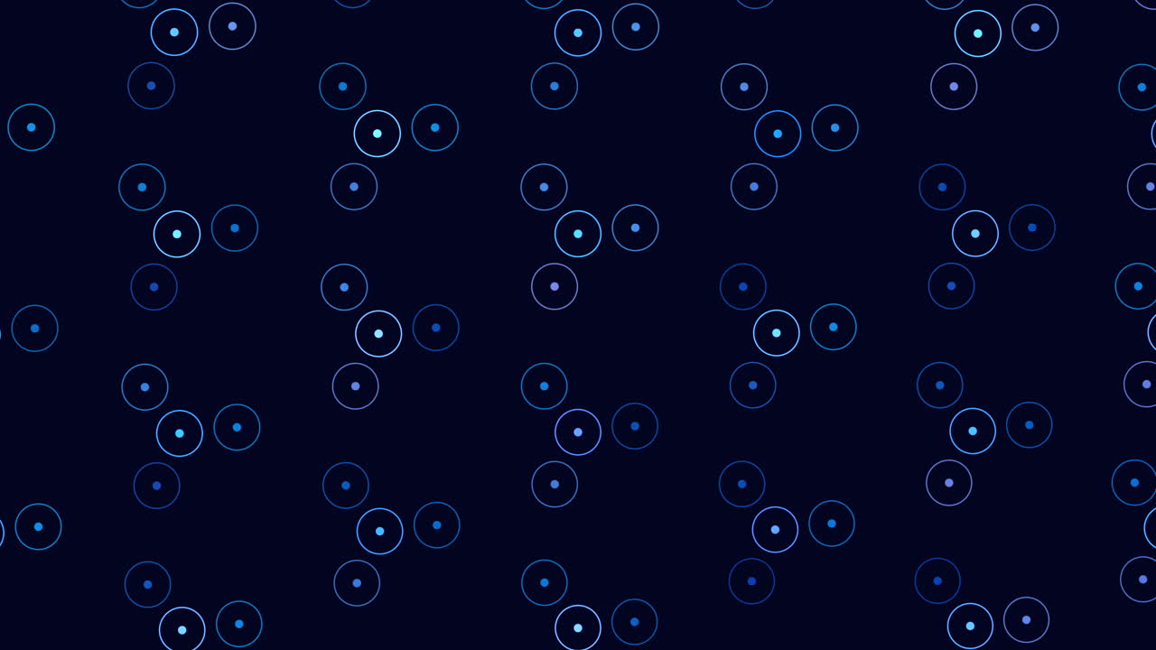 Abstract rings pattern in rows on black gradient