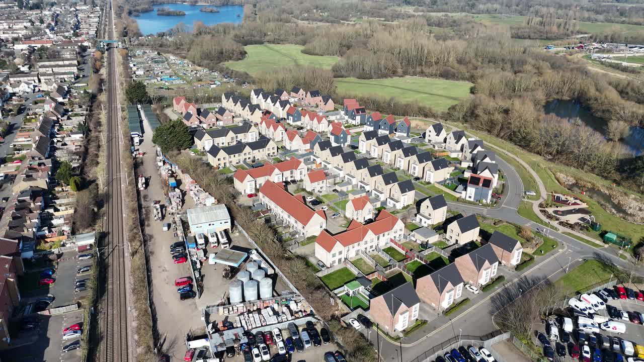 Waltham Cross Hertfordshire UK new building estate aerial