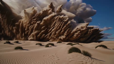 dramatic sandstorm in the desert