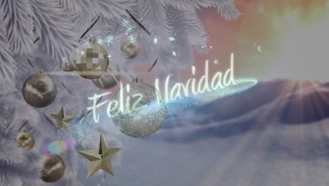 Animación-De-Paisajes-Invernales-Con-Texto-Feliz-Navidad