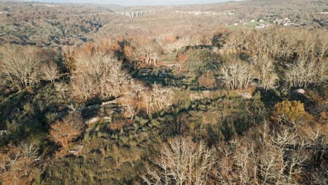 Panoramic-drone-dolly-above-Castro-de-la-Acea-Baños-de-Molgas