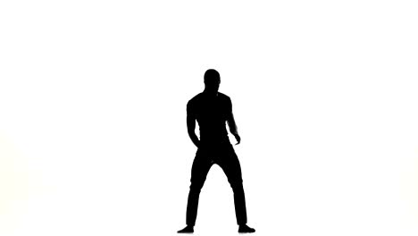 afro american man dancer dancing latina dance on white, silhouette
