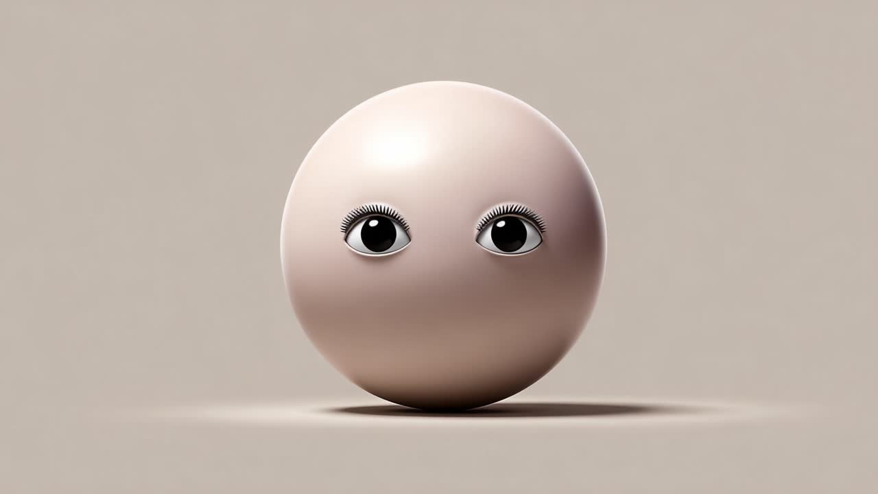 A Journey of Expression: From a Simple Sphere to a Realized Character With Expressive Eyes and Unique Features Captured in Two Distinct Frames Illuminating Transformation