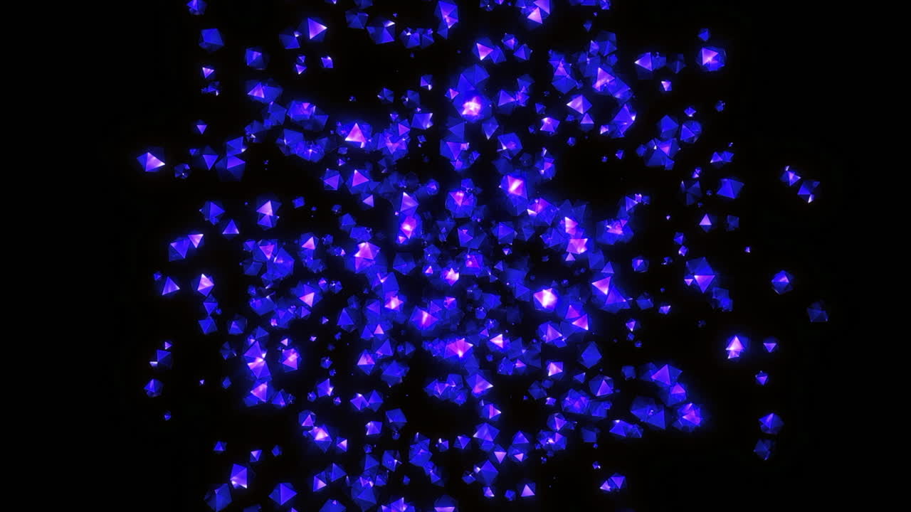 추상적인 빛나는 파란색과 보라색 기하학적 모양