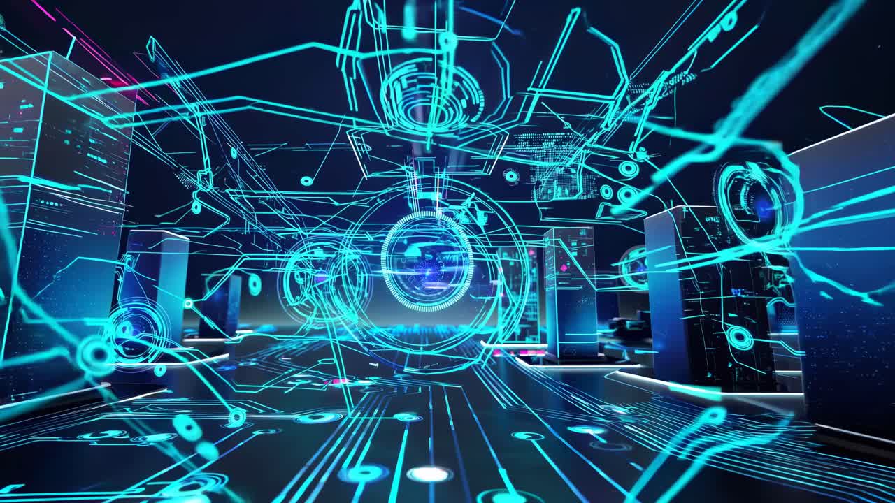 Futuristic Technology Hologram Interface