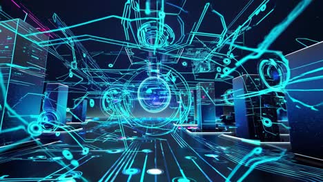 futuristic technology hologram interface