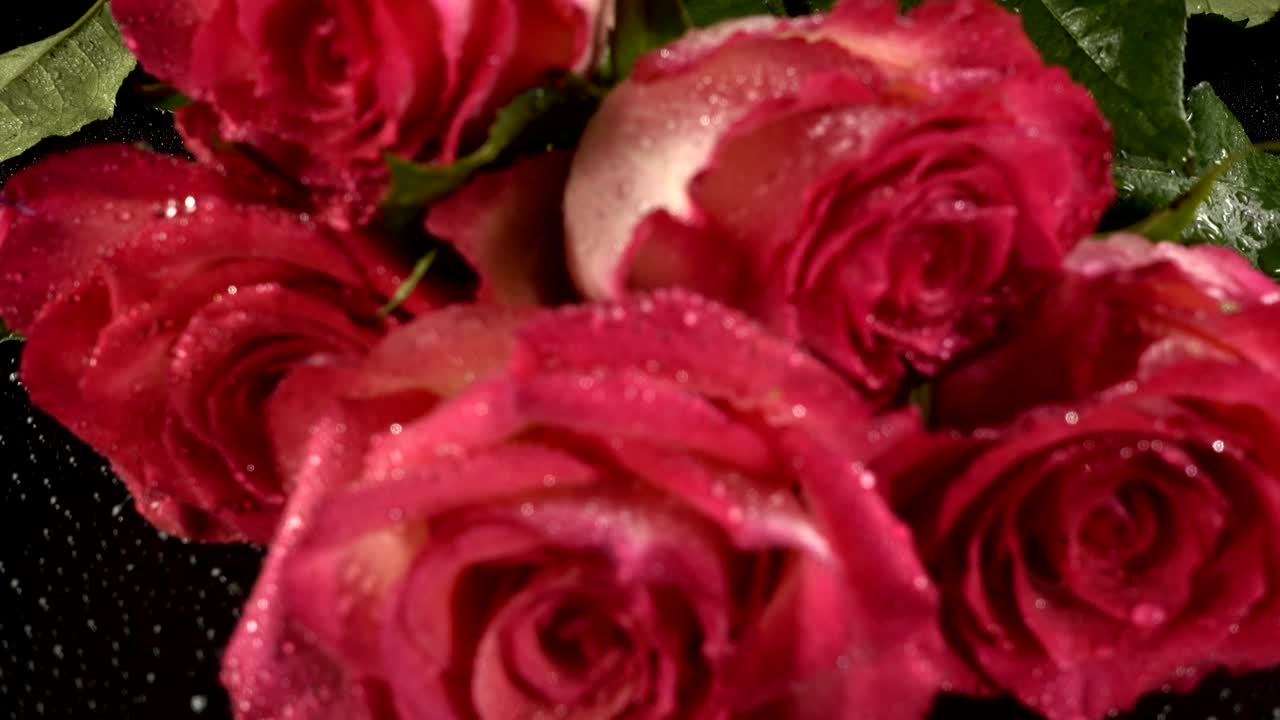Rosas vermelhas em um fundo preto