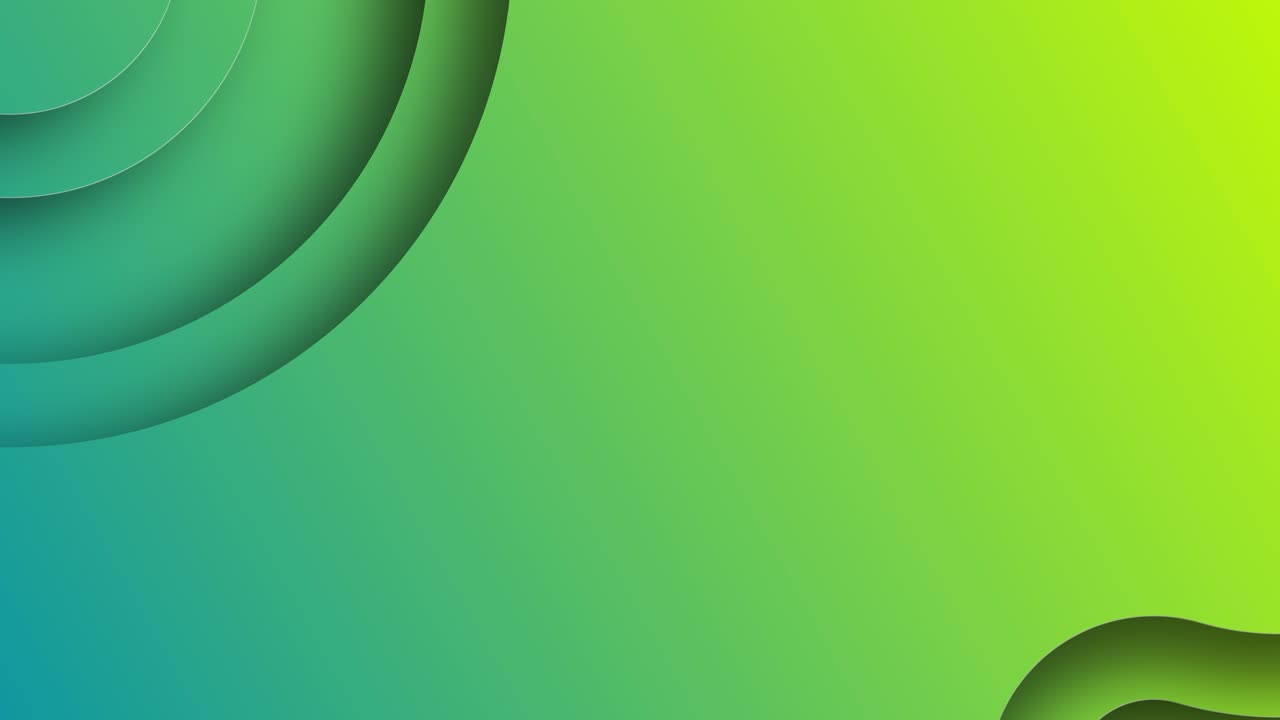 fondo moderno en verde degradado con curvas creativas superpuestas que fluyen en el espacio