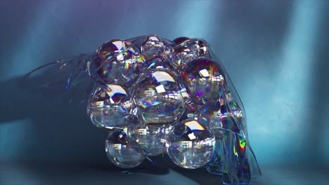 renderizado en 3d de burbujas iridescentes