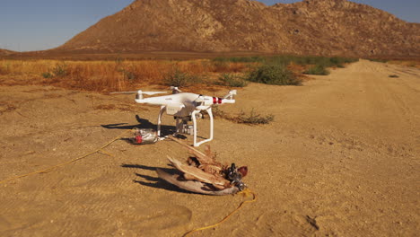 Handheld-Shot-Of-Drone-And-Bait-For-Gyr-Peregrine-Falcon-Training