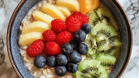 Healthy and Delicious Oatmeal Breakfast Bowl with Fresh Fruits