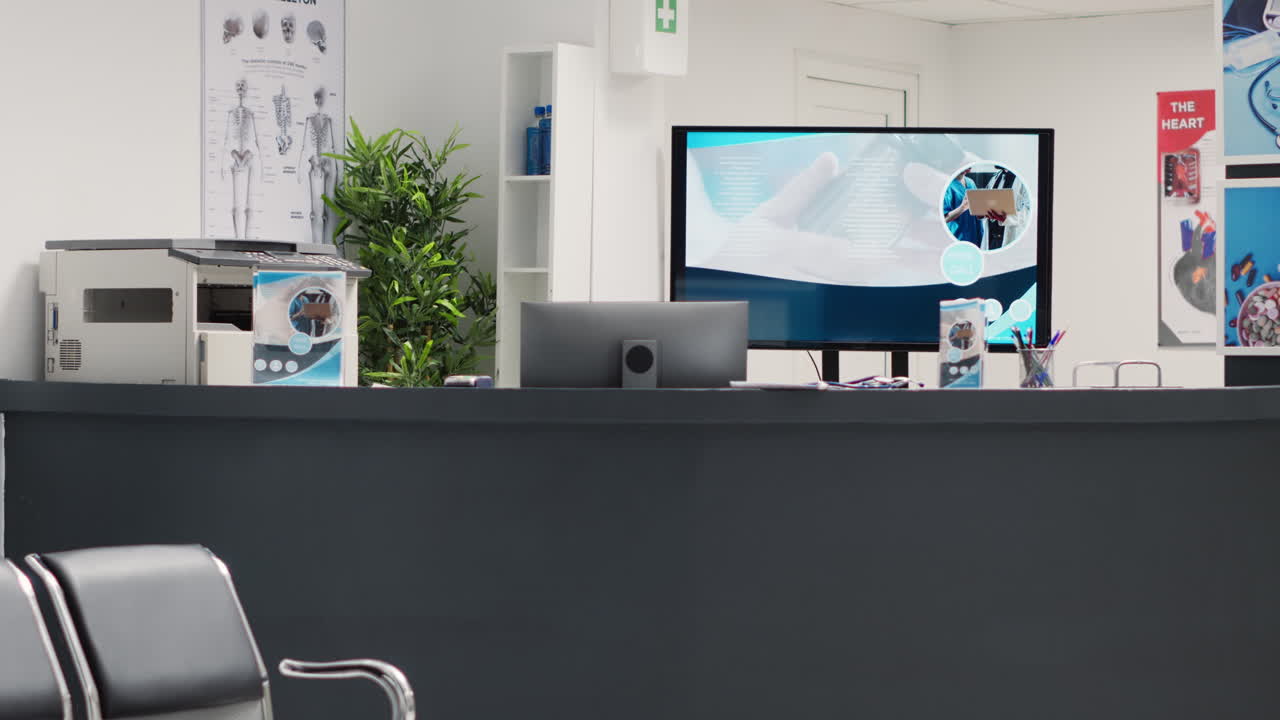 Hospital waiting room in medical center