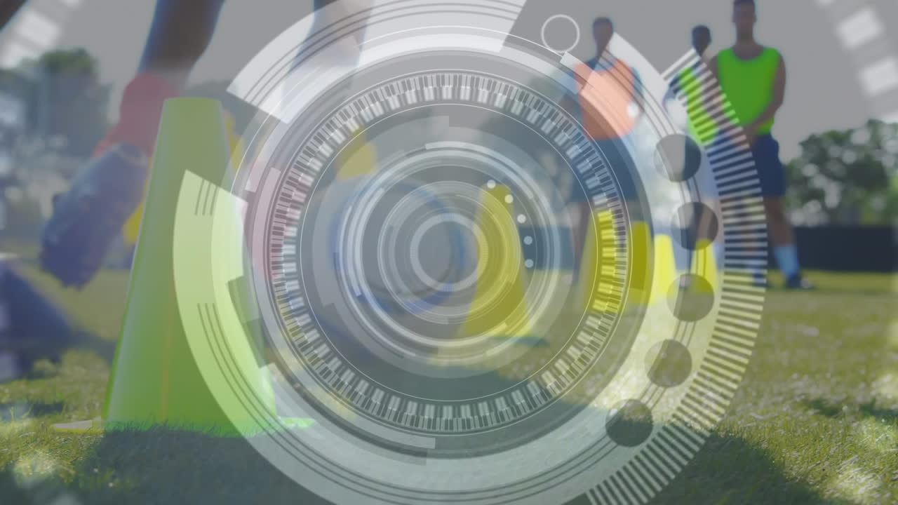 escaneo de alcance de giro con entrenamiento de jugadores de fútbol de sección baja