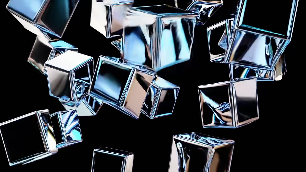 추상적인 3d 금속 큐브