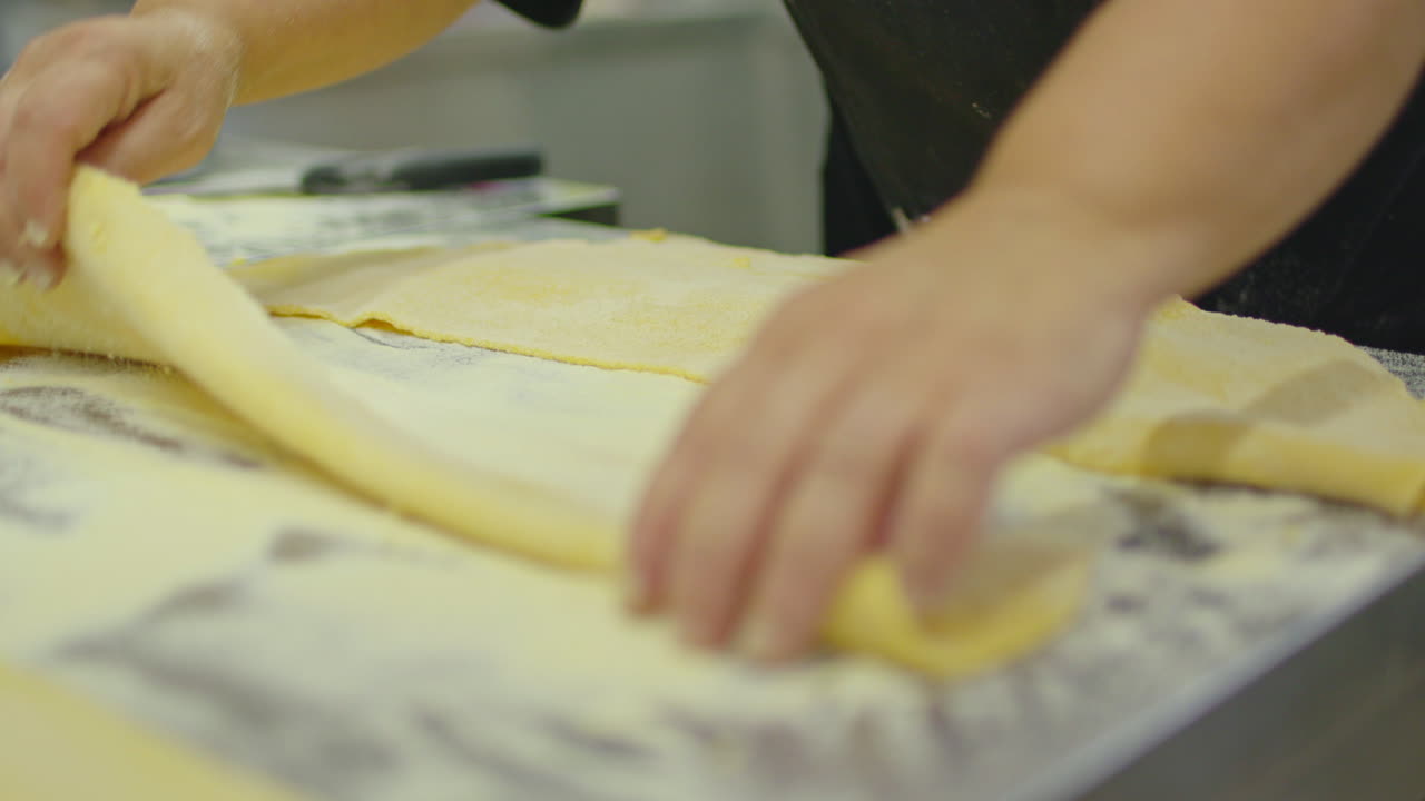 Chef preparing fresh pasta