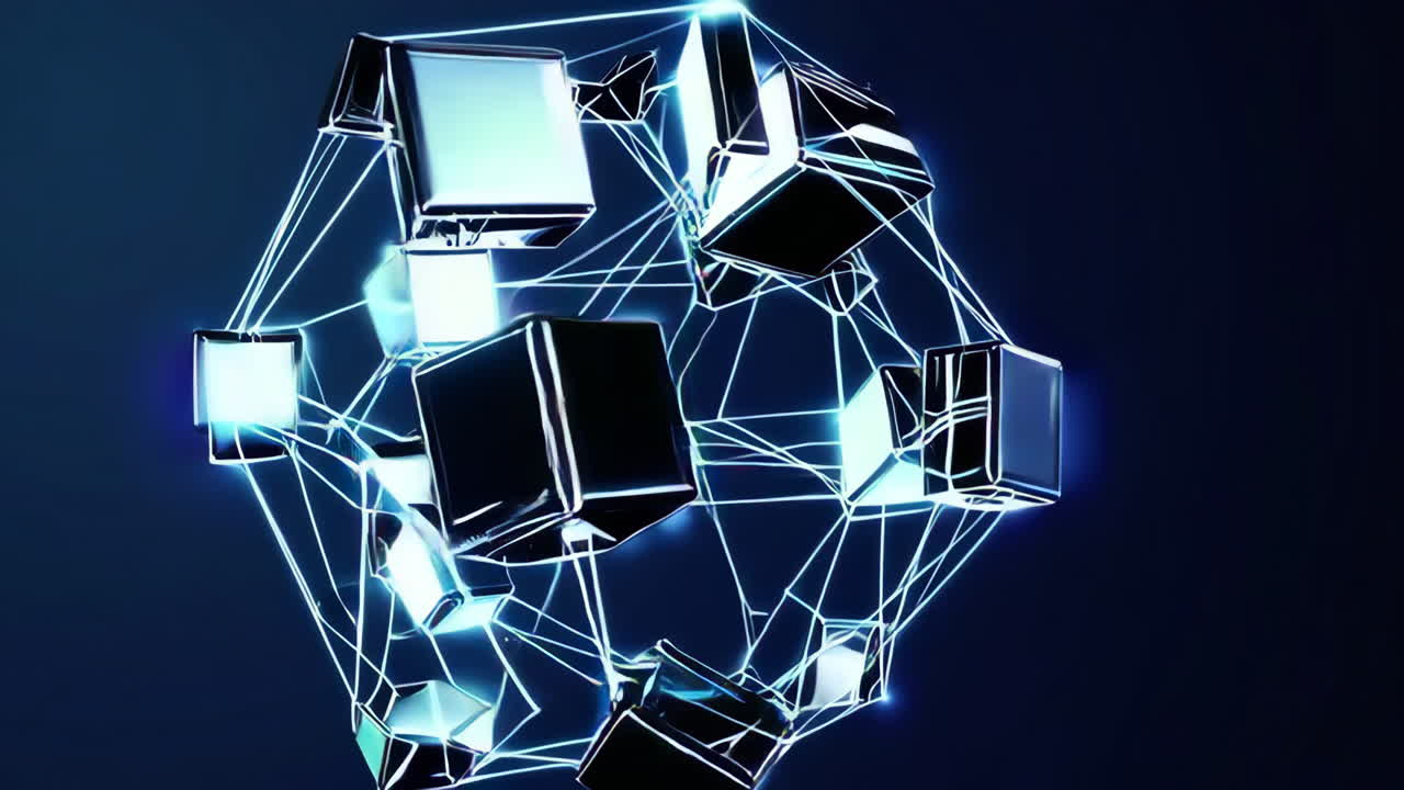 Interconnected Cubes in 3D Space