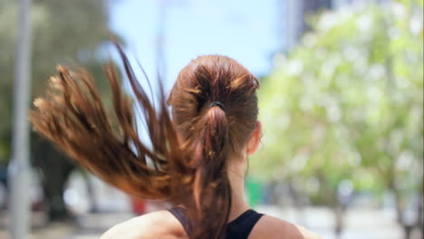 getting her sweat on