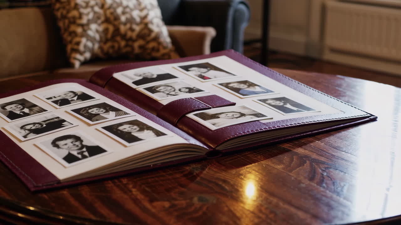 Open Photo Album Filled with Memories