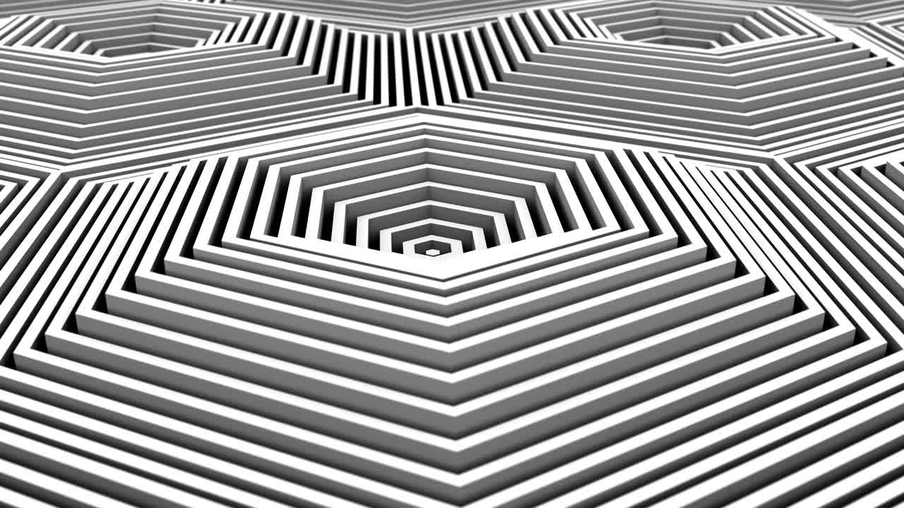 los hexágonos formaron una onda