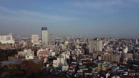 横浜のスカイラインの空中景色