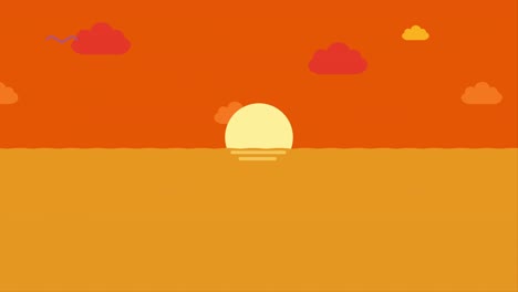 animation of the sea in the evening sky