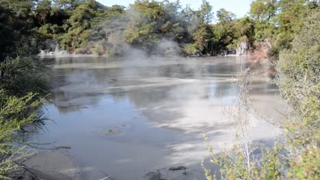 piscinas de lodo burbujeante caliente en la isla norte volcánica activa de nueva zelanda