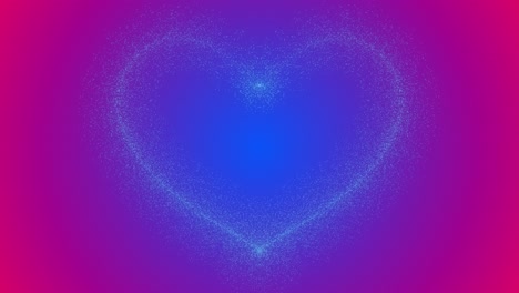 love heart sparkle glowing firework animation shape symbol shooting and disappearing on gradient colour background pink blue