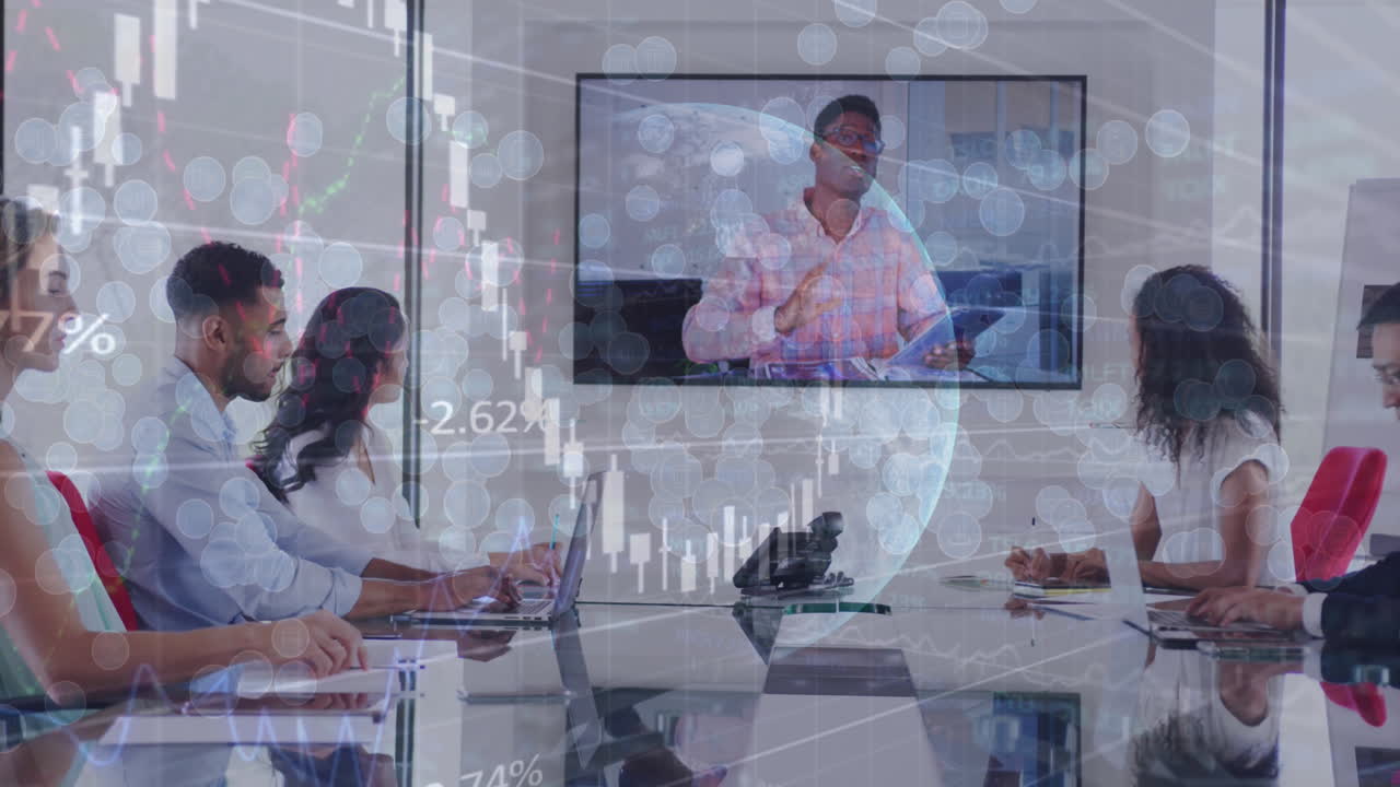 세계, 통계 및 데이터 처리에 대한 다양한 사업자에 대한 애니메이션