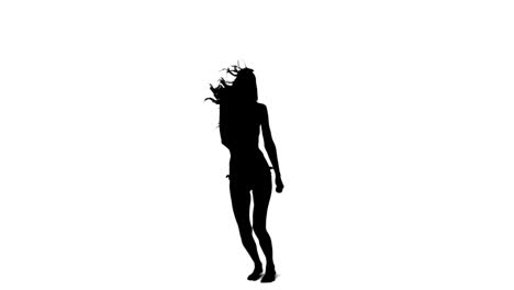 silhouette woman dancing in slow motion