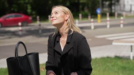 woman sitting outdoors