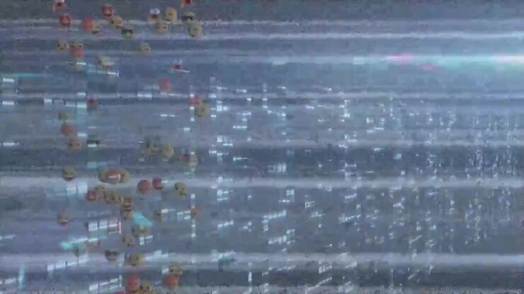 Animation of network of connections statistics and data processing over cityscape