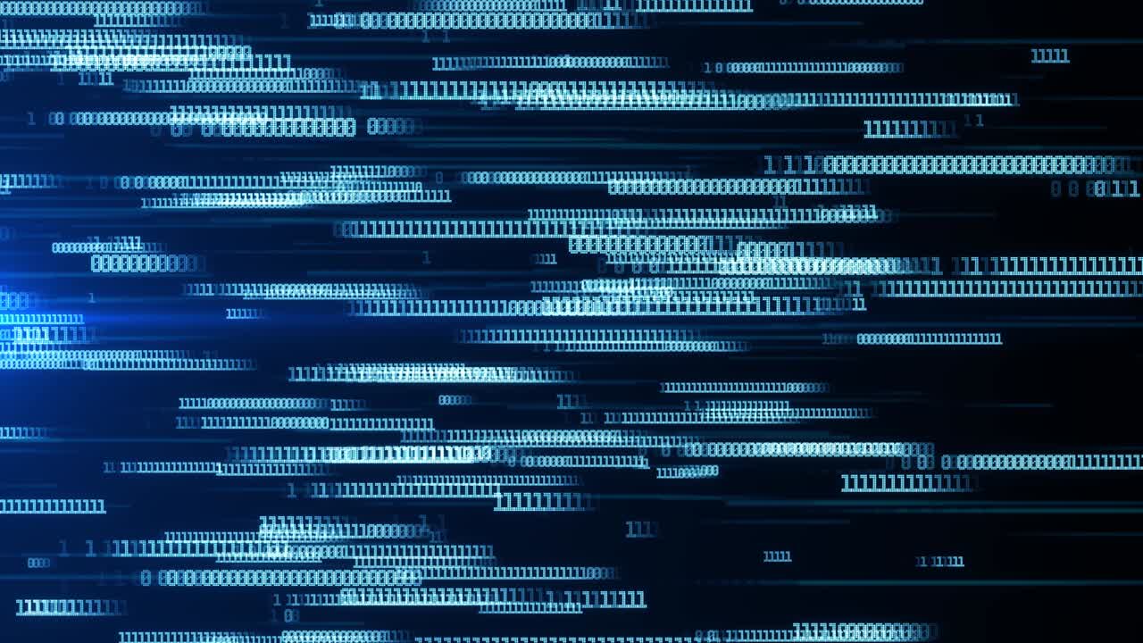 4K 3D Big Data Abstract hologram Digital City with futuristic matrix number wall Animation.