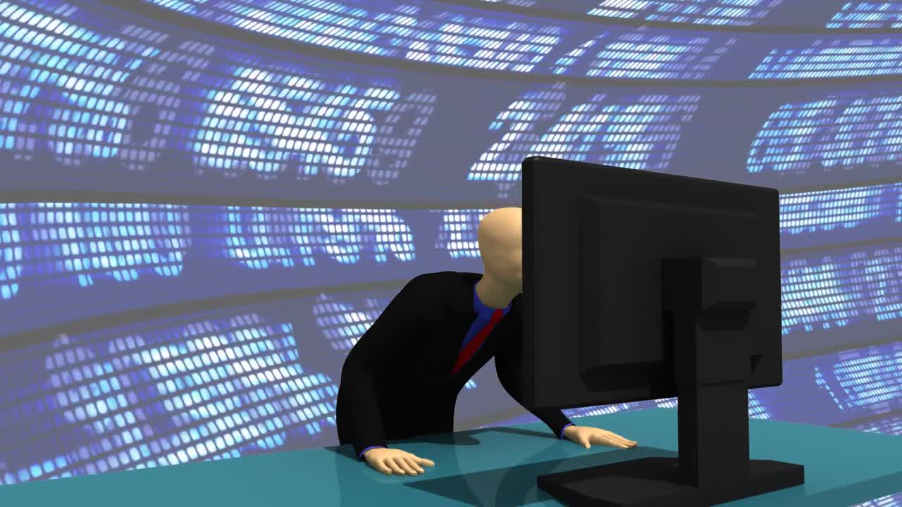 축하하는 3dman을 보여주는 애니메이션