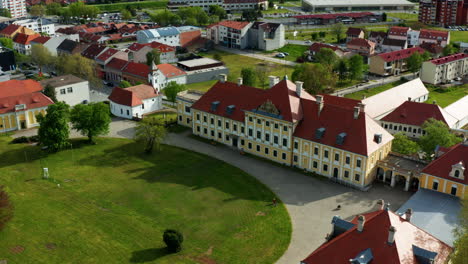 eltz manor - aerial view of eltz castle in vukovar, croatia