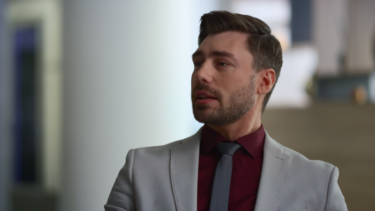 Serious man ceo talking