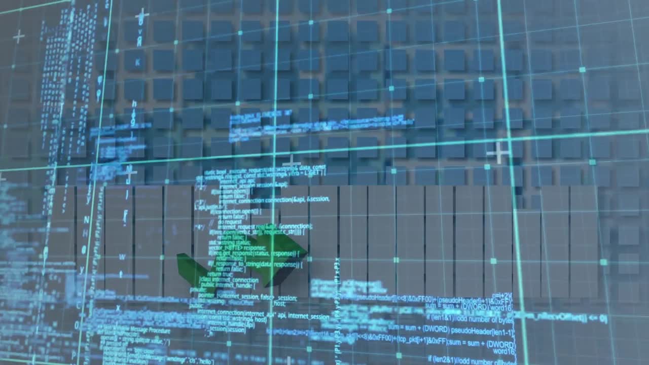 elaborazione dei dati su schermo blu digitale con grafici