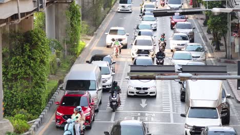 busy traffic flow on bangkok streets