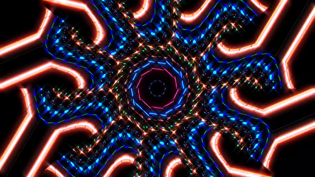 line wave motion, colorful,on a black background