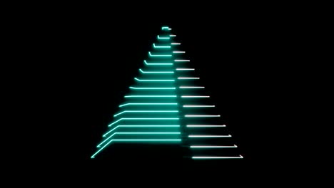 4k abstract digital neon pyramid.