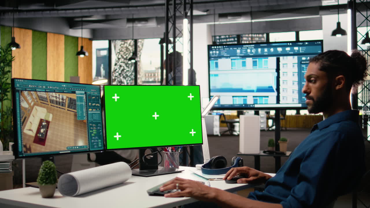 Developer uses software to review property layouts and copy space