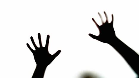 abstract and spooky defocused hand in slow motion