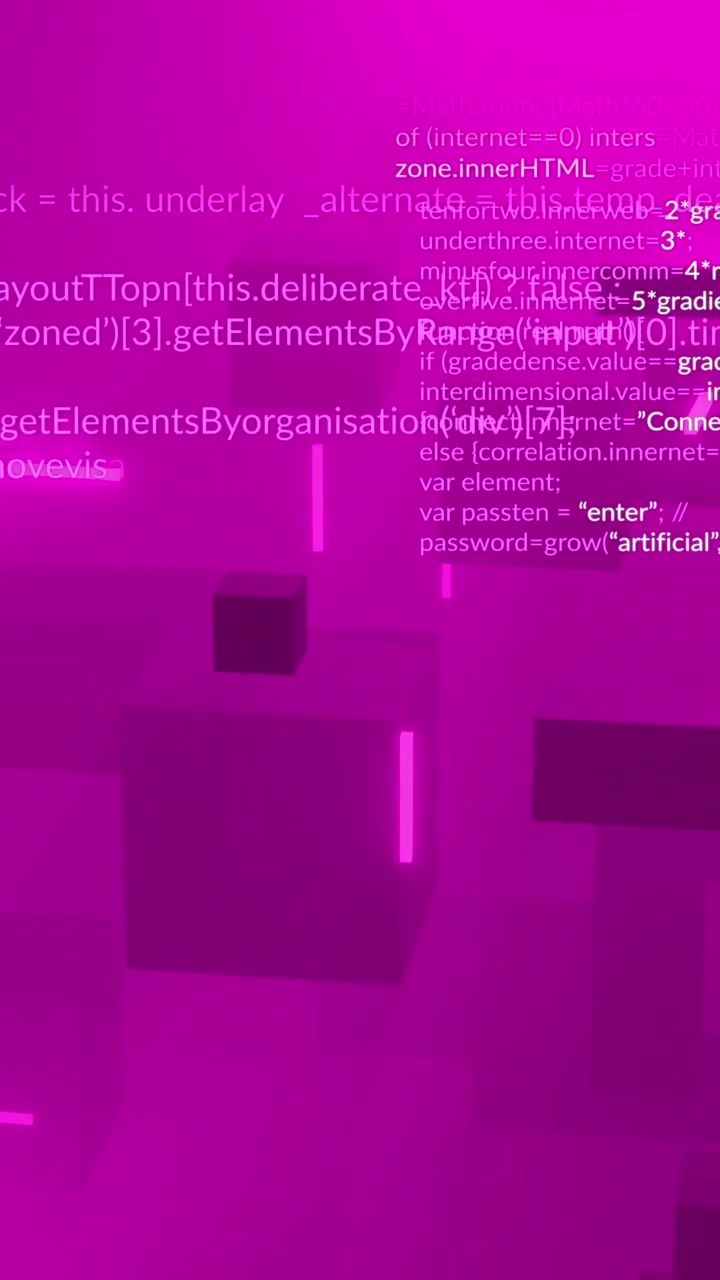 Animation of data processing over pink background