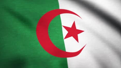 algeria flag waving animation. flag of algeria waving in the wind