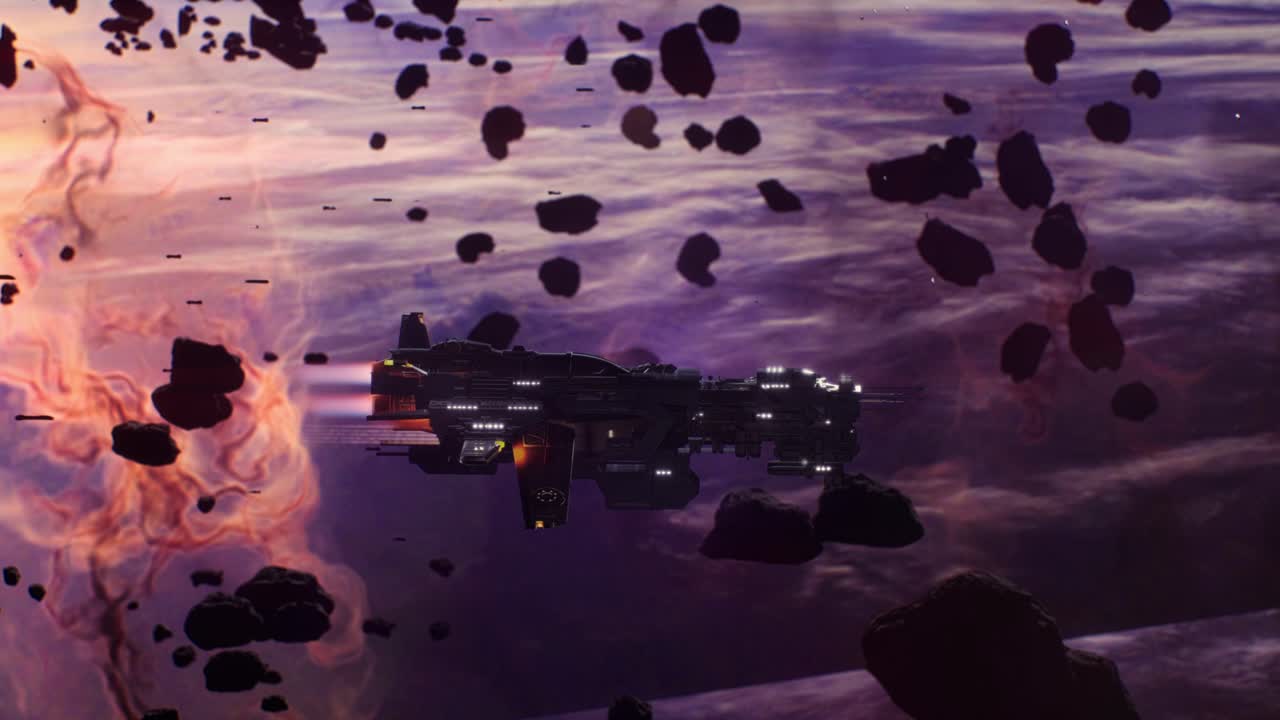 laboratorio espacial futurista en 3d, nave alienígena o nave militar en las profundidades