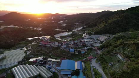 general landscape view of the brinchang district within the cameron highlands area of malaysia