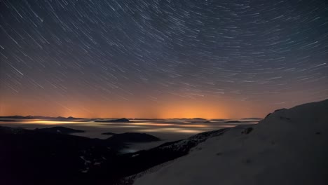 startrails in the mountains