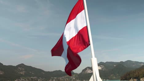 flag of austria waving in the wind, slow motion
